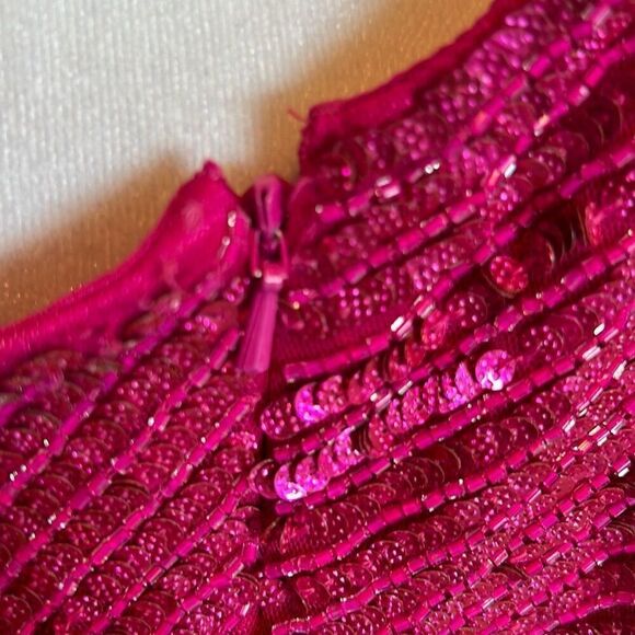 Primavera Couture Women's 0 One Shoulder Pink Sequin Mini Dress Barbiecore New - Picture 11 of 13
